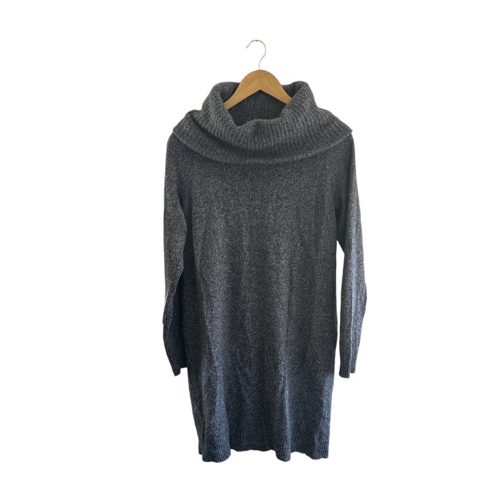 NWT White & Warren Revolve Midnight Marl Shakerneck Cashmere Dress Size Large